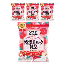 UHA 味覺糖 特濃牛奶糖8.2 草莓口味, 4袋, 58g