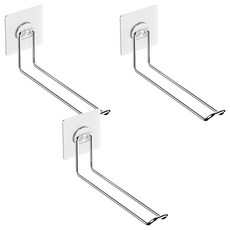 不鏽鋼衣架收納架 Set 3 無痕免釘, 6 x 19 x 3.2cm, 銀色