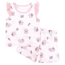 Maykids 女童用花朵天使無袖變化布料家居服上下套裝