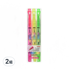 Uni 三菱 3C視窗雙頭螢光筆組, PUS-102T, 6支