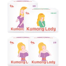 Kumang 超薄衛生棉 M號 14入*2組+超薄衛生巾 翼型 L號 12入+夜用衛生棉 翼型 8入, 1套
