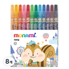 모나미 모니주 샤프식 색연필 블루, 12색, 8개