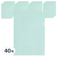 PEONIST 彩色文件L型資料夾, 03 綠色, 40個