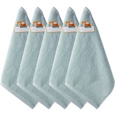 30支棉交通工具刺繡掛耳毛巾, 5個, 淺綠挖土機