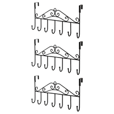 門後掛鈎七鉤 宮廷款, 黑色, 3個