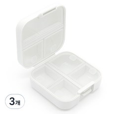 Bior 營養品分裝迷你藥盒 白色 7.8 x 7.8 x 3.5 cm, 3個