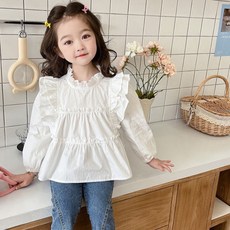 Arbe 女童Dember荷葉邊上衣