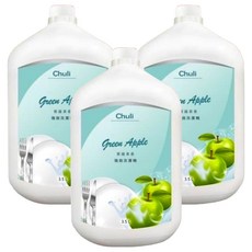 Chuli 初梨 果香系列 強效洗潔精 青蘋果, 3.5L, 3瓶