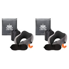 카템 떠나요 메모리폼 목쿠션 + 수면안대 + 귀마개 + 파우치 세트, 다크그레이, 2세트