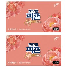피죤 건조기용 드라이시트 섬유유연제 시그니처 라피에스타, 120매, 2개