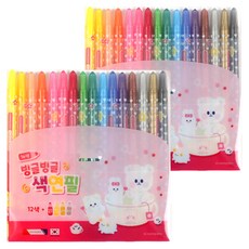 morning glory 旋轉彩色鉛筆組 粉紅色, 16色, 2套