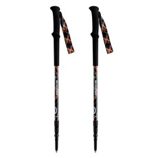 eCHOroBa Sierra 3節超輕量登山杖 2入 + 收納袋組合, 橘色