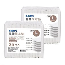 毛乾爽 寵物尿布墊 L號 輕薄型 1.2公斤 防漏 6層鎖水技術, 60 x 90cm, 25片, 2包