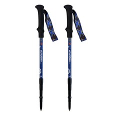 에코로바 에코 4단 초경량 듀랄루민 등산스틱 2p + 케이스 세트, 블루, 1개