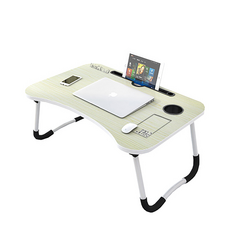 Livingnock多功能折疊式床邊托盤+防手印貼紙, 白色的