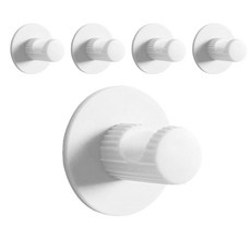 免釘牆北歐風簡約無痕掛勾 可承重3kg 加厚黏膠, 白色, 5個