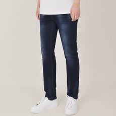 Guystory 男士標準直筒版型大尺碼舒適鬆緊腰牛仔褲