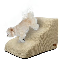 올미오펫 구름패브릭 곡선 강아지 계단, 모던베이지, 1개