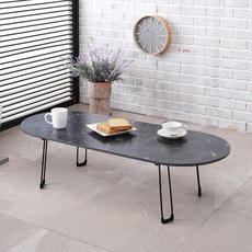 아이캔컴퍼니 국내생산 라운드볼 12048 LPM 접이식 테이블, 블랙마블