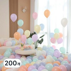 P&B UNITY 馬卡龍圓形氣球 25cm, 200個, 04 15色混合
