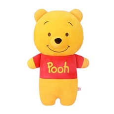 KHTOY 長玩偶, 維尼, Disney 絨毛系列, 聚酯纖維100%, 維尼 黃色 + 紅色, 1個