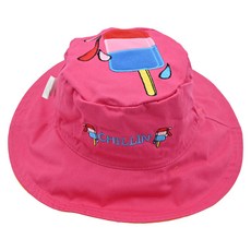 flapjackkids 雙面防曬漁夫帽，UPF50+防曬係數，造型多變，魔鬼氈設計, 6個月~2歲, 聖代 + 冰棒