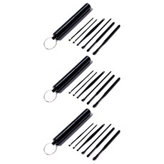 칼리오페 프리미엄 스테인리스 귀이개 6종 세트 블랙, 6개입, 3세트