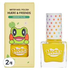 韓國 SHUADAM 休莉與朋友們 兒童水性指甲油, 2個, 檸檬水黃