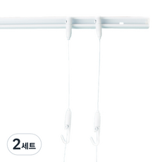 牆面簡易軌道 1m 套組, 白色, 2套