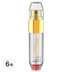 트라발로 퍼퓸팟 크리스탈 펌핑식 충전 휴대용 향수공병 5ml, 골드, 6개