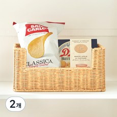 하우스레시피 PP 라탄 팬트리 바스켓, 베이지, 2개