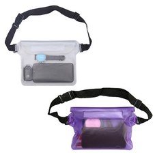 메이첼 루아온 힙색 컬러 방수팩 2p 세트 FREE 10705, 투명 ,  퍼플, 1세트