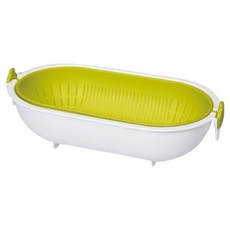 KOKUBO 小久保 可旋轉瀝水籃組，廚房瀝水籃, 綠色, 1個, 28 x 15.4 x8.8cm