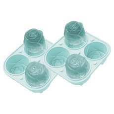 Monlico Highball威士忌 玫瑰花造型矽膠大型製冰盒, 2個, 綠色