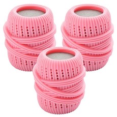 家用衣物防纏繞洗衣球 Set 3 洗衣機清潔球, 粉色＋淺綠＋色, 3個