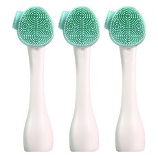 Bacomgel 多功能矽膠臉部去角質刷, 白色 + 薄荷色, 3個