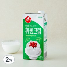 서울우유 신선한크림으로 만든 휘핑크림, 1L, 2개