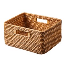 스펙트라 내추럴 라탄 수납 바스켓 중 34 x 26 x 17 cm, 1개