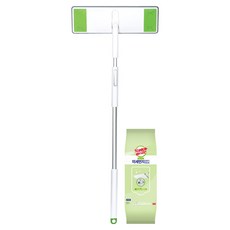 3M Scotch-Brite 百利 全方位桿式拖把 大型 + 基本款 細塵靜電清潔布 60張, 1組