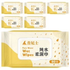 KENNEX 肯尼士 純水柔濕巾 加蓋款, 6包, 80張