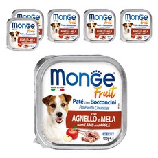 MonGe 瑪恩吉 倍愛滿滿 主食犬餐盒, 羊肉 + 蘋果, 100g, 6盒