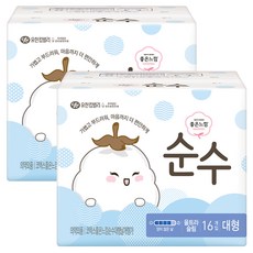 좋은느낌 순수 울트라 슬림 생리대 날개형, 대형, 16개입, 2개