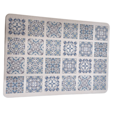 MBM 彩繪居家地墊 台灣製造, 迷戀 白色 + 藍色, 1個