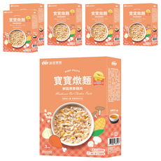 波堤寶寶 寶寶燉麵 鮮菇燕麥雞肉 3入, 適合1歲以上寶寶, 小巧造型麵體, 多元食材調配, 無添加, 450g, 6盒