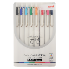 Uni 三菱 ball ONE 自動鋼珠筆8色組, 綜合色, 1組