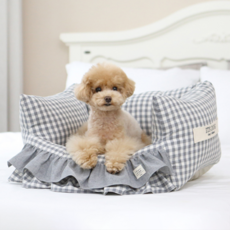 ITS DOG 狗狗錐形荷葉邊寵物窩, 灰色, 1個