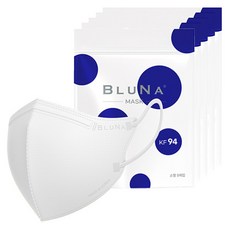 블루나 숨편한 2D 소형 황사방역 컬러마스크 새부리형 KF94, 5매입, 5개, 화이트