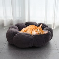 DING DONG PET 寵物向日葵甜甜圈坐墊, 炭灰色