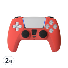 안녕마켓 PS5 전용 듀얼센스 컬트롤러 패드 실리콘케이스, 레드, 2개