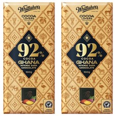 Whittaker's Cocoa Lovers 92%迦納黑巧克力, 2塊, 100g